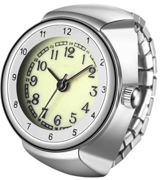 Lancardo Ring Uhr Damen Elastische: Analog Quarz Fingerringuhren mit Arabische Ziffern Skala Edelstahl Stretchband Ringuhren Fingeruhren Geschenke für Frauen