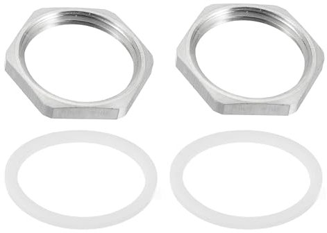 sourcing map 2 tuercas hexagonales de fijación de tubería fundida con arandela de acero inoxidable 304, tuerca de bloqueo hexagonal NPT de 3/4 pulgadas, rosca hembra para fontanería fija, escoba de