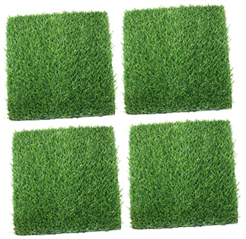 Toyvian 4pièces Tapis De Gazon Artificiel pour Terrasse Gazon Synthétique Imitation Vert sans Entretien