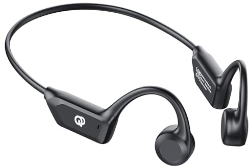 Qyzue Bone Conduction Headphones, Open Ear Headphones Wireless Bluetooth with Mic, Superior Sound Running Headphones 10H Playtime, Comfortable Fit Waterproof for Music, Workouts, Travel