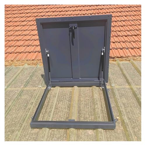 Große Metall-Dachluke – 100 x 80 cm, regendicht, Schachtabdeckung für Keller, Dachfenster-Zugangstür, vielseitiger Wartungsausgangsdeckel für Dächer und Keller