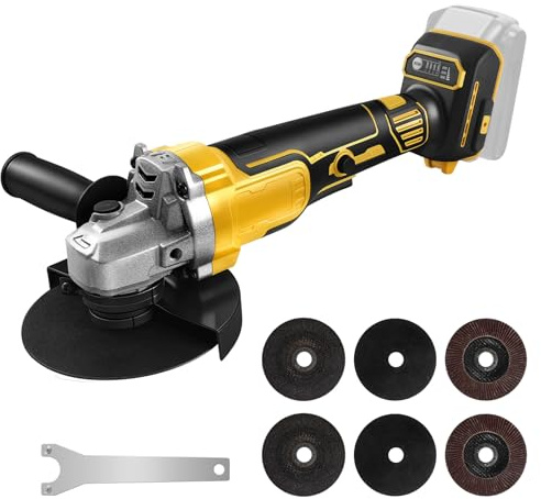 Amoladora angular inalámbrica compatible con batería Dewalt de 20 V máximo, motor sin escobillas de 10000 rpm, herramientas eléctricas de amoladora eléctrica con 6 cuchillas para cortar pulido de