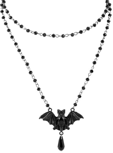Mikovivi Gothic Bat Necklace, Alloy Adjustable Black Bat Pendant Necklace Dark Gothic Style Jewelry for Women Halloween Costume Accessory or Daily Personal Strong Style Accessories