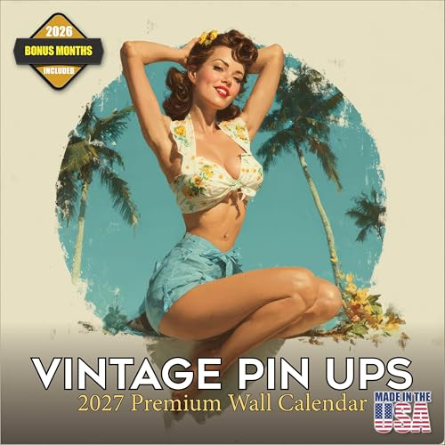 2025 2026 Vintage Pin Ups Calendar - Sexy Model Planner - 12 x 24 Open - Thick No-Bleed Paper - 14 Month Planner Calendar Organizing & Planning