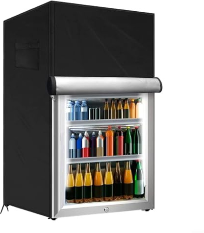 Cubierta para congelador al aire libre, impermeable, tela Oxford 210D, protector vertical resistente para refrigerador con cremalleras de acceso frontal, correas ajustables, rejillas de ventilación