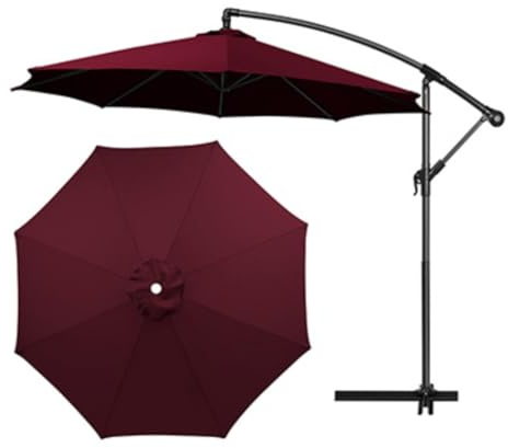 Générique Housse de Rechange en Tissu imperméable et Anti-UV pour Parasol déporté de 2,5/2,7/3 m, 6/8 Baleines | Auvent de Parasol de Jardin