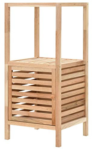 Makastle Armoire de Salle de Bain Étroite avec Porte et Étagère, Meuble de Rangement pour Bureau à Domicile, Chambre à Coucher, 39,5x35,5x86 cm Bois de Noyer