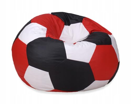 Ekspand.pl Sitzsack Fußball Weiss schwarz rot