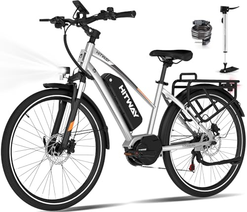 HITWAY E Bike 27.5/28 Zoll, Elektrofahrrad Pedelec für Damen und Herren, E-Fahrrad mit 36V 13Ah Wechselakku,250W Hinterradmotor/Mittelmotor, 7 Gang Schaltung,StVZO Citybike Electric Bike Ebike