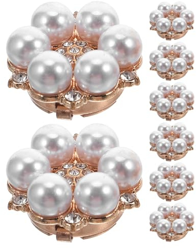 Hohopeti 8 St Blomformade Strassknappskydd för Skjortmanschetter Dekorativa Metallknappar för Dam Herrkostym Avtagbara Manschettknappar för Bröllop och Fest Slitstarka och Eleganta