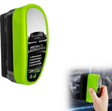 Car Glass Cleaner,2026 New Automotive Oil Film Cleaning Brush, Car Window Cleaner Oil Film Remover for Glass Board Cars Windshield Remove Stain Dart Water (1PC)