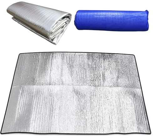 Aluminium Isomatte Camping, Schlafmatte für Camping Faltbare Isoliermatte Isolierdecke, Wasserdicht Thermomatte Anti-Feuchtigkeit Bodenmatte, Wärmeisolierend Camping Matte für Yoga, Sport (200x200cm)