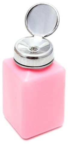 200ml Bottiglia Rosa in Plastica a Pompa per Unghie | Liquidi e Astringenti, Accessorio per Nail Art e Trattamento Unghie, Facile da Pulire,
