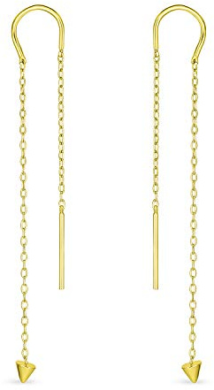 Minimalistische Geometrische Pfeilspitzen Kettenfaden Ohrringe Für Frauen Und Teenager Vergoldet .925 Sterlingsilber