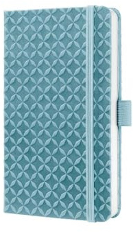 Sigel Notizbuch Jolie A6 liniert Tagebuch Blau Hardcover | JN118, Gummiband, Stifteschlaufe, Einstecktasche, vegan, nachhaltiges Papier