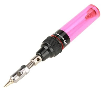 Fer à Souder à Gaz Pistolet à Souder avec Chalumeau Fer à Gaz au Butane sans Fil Outil de Stylo à Gaz de Soudage 1300°C(Red)