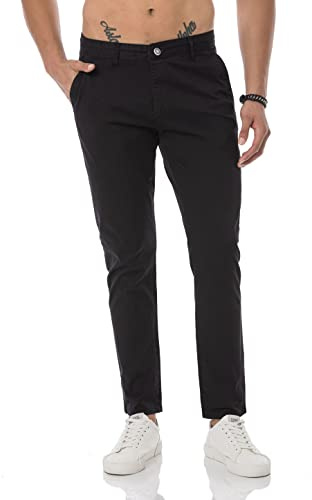 RED BRIDGE Pantalone Uomo Elegante Sportivo Casual Chino Cotone Nero W31L32
