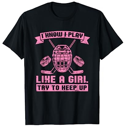Funny Hockey Player Goalie Women Girls Gift Ice Hockey T-Shirt