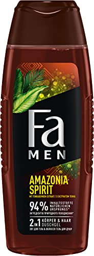 Fa Gel de ducha para el cuerpo y el cabello 2 en 1 para hombre Amazonia Spirit con fragancia fresca picante, 250 ml