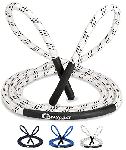 Cravallo® Springseil I 3 Meter Fatburner Speed Jumping Rope I Erwachsenen Profi Skipping Seil I Ideal zum Boxen, Ausdauer Sport, MMA, HIIT in Schwarz, Blau und Weiß (3.20 m, Weiß)