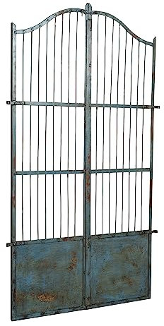 Biscottini Wrought Iron Gate, 118 x 5 x 200 cm, Garden Gate Finely Restored, Iron Gate for Outdoor Use