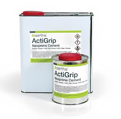 Algeos Actigrip Rubber Contact Adhesive | 5 Litre | Authentic Neoprene Based Adhesive for Neoprene & Standard Rubber Materials | Waterproof & Heat Resistant
