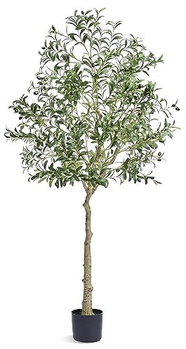 VEVOR Árbol Artificial de Olivo 810 x 1790 mm Planta Artificial de PE para Decoración Maceta de Árbol Verde 170 x 145 mm Planta Falsa para Hogar, Oficina, Hotel, Centro Comercial, Interior y Exterior