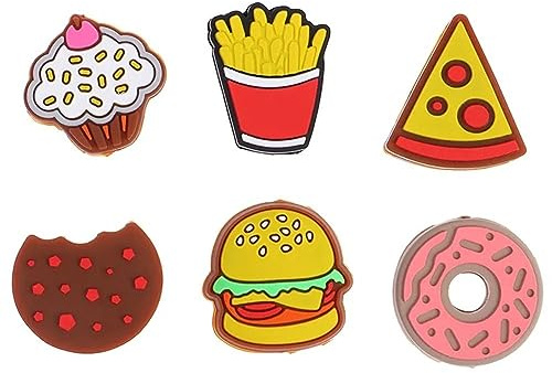 Kopida 6pcs Tennis Racket Vibration Dampener - Funny Hamburger Pizza Cookie Doughnut Tennis Racket Vibration Dampener Soft Silicone Shock Absorber