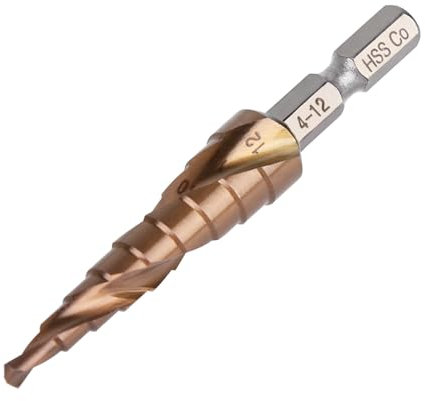 Vearter Foret étagé en métal de 4 à 12 mm, 9 niveaux, foret conique en métal HSS M35 cobalt, foret à tige hexagonale pour acier inoxydable, tôle d'aluminium, fer, plastique, PVC, bois