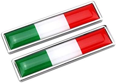 Nationalflagge Metallaufkleber Italien Flag -Chrom -Auto -Aufkleber 3D Emblem Stoßfängerzubehör 1Pair Abziehbilder