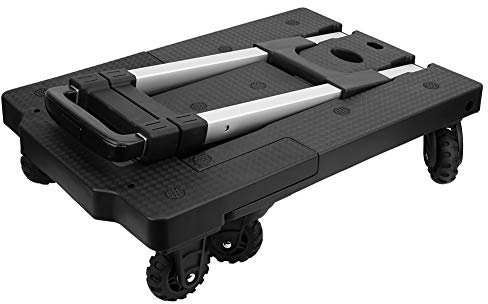 Zusammenklappbarer Sackkarre, zusammenklappbarer tragbarer Transportwagen mit 7 Rädern, Plattformwagen, Gepäckwagen, Sackkarre, verstellbare Zugstange für Gepäck, Reisen, Auto,