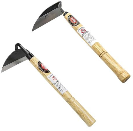2 falcetti giapponesi per diserbo a mano, zappa a mano, strumento di rimozione delle erbacce giapponese, zappa, attrezzi da giardinaggio per diserbo e coltivazione, zappa in acciaio inox per