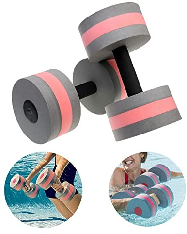 Aquatic Hantel Pool Träning, Pool Fitness Vatten Vikter, EVA Foam Pool Vikter Hantlar, Vatten Aerobic Träning Hantel, Vatten Fitness Utrustning, Aerobic Fitness Skivor(2st Gråröd)
