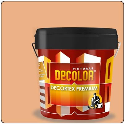 PINTURAS DECOLOR DECORTEX LISO PREMIUM - Pintura revestimiento impermeabilizante para fachadas. (4 litros). SALMÓN