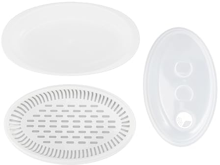 Fdit de Pescado Al para Microondas, de Pescado de PP de Conducción Rápida de Calor con Cubierta para Cocina, Diseñado para Hornos Microondas