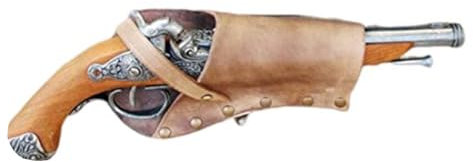 MDFCZXP Kunstleder Waffenhalter Steampunk Renaissance Pirat Steinschloss Holster Western Cowboy Revolver Tasche für Kostümzubehör,Braun,10cm