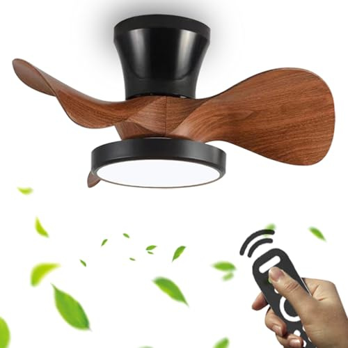 Dobecd Nero Lampadario Con Ventilatore Da Soffitto Piccoli Cameretta Memoria Dimmerabile Ventola Soffitto Con Luce E Telecomando App Reversibile Silenzioso Dc Plafoniera Ventilatore Timer Lounge