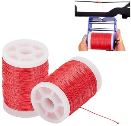 NBEADS 220M Archery Bow String Serving Thread, 0.4mm Plastic Bowstring Serving Thread String Serving Thread for Compound Recurve Bow Tying Peep Sight Nock Point, Red