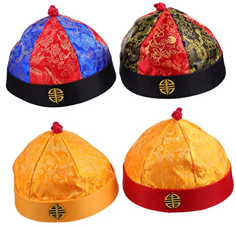 WOFASHPURET 4piezas Sombreros Qing Accesorios De Actuación Trenzado Para Cosplay y