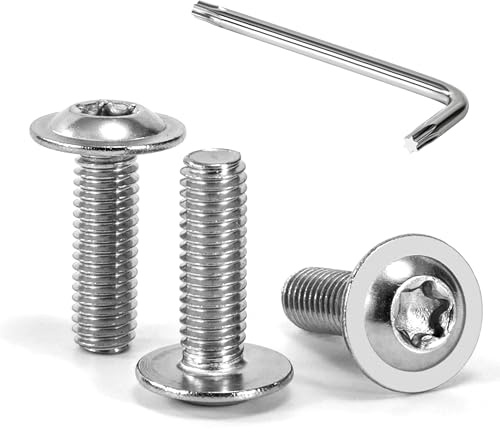 Tunejoy 30 Stück M5 x 16 mm Linsenkopfschrauben mit Flansch Trox Linsenkopfschraube Innensechskant Edelstahl A2 V2A Flanschschrauben Vollgewinde mit T25 Inbusschlüssel