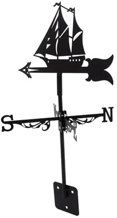 Happyyami Girouette Vintage Indicateur De Direction du Vent pour Jardin Décoration De Toit Et Extérieur Résistant Aux Intempéries Pratique Et Esthétique avec Voilier Décoratif