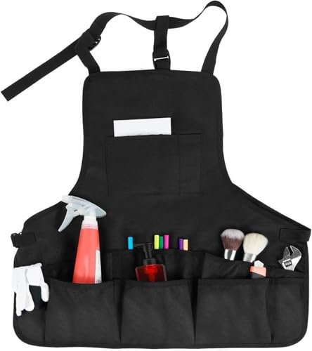 RYRYR Arbeitsschürze, Tischler- und Handwerker-Werkzeugschürzen, 1 Stück, Schwarz, 60 × 58 cm (23,62 × 22,83 Zoll), Hausreinigung mit professionellen Männern for die Holzbearbeitung