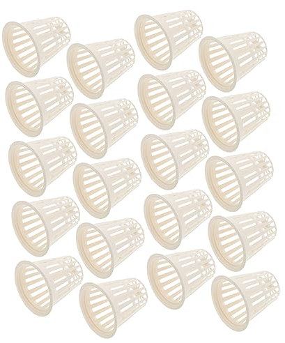 Toddmomy Lot de 50 Paniers à Plantes en Plastique Blanc pour Culture Hydroponique Intérieure, Support des Racines Saines pour Légumes et Orchidées
