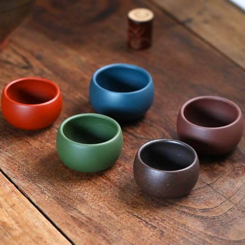 Set di 5 tazze da espresso, 50 – 60 cc, in ceramica, senza manico, tazza da tè giapponese, espresso, cappuccino, per espresso, moka, macchiato e tè