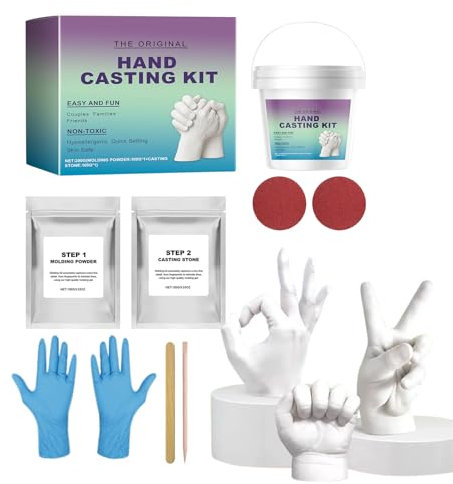 Hand Casting | Paar-Handabdruck Set Für Erwachsene - DIY-Bastelset Mit Handschuhen & Skulpturform Als Erinnerung Für Frauen, Mama & Muttertag