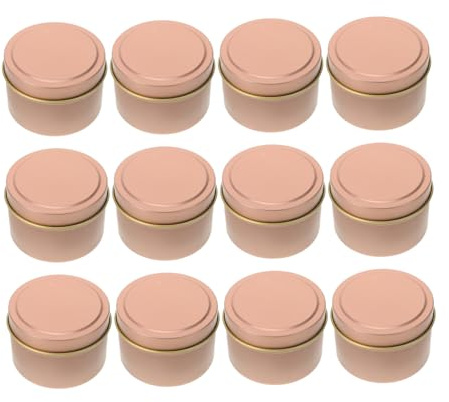 ULTECHNOVO 12 Piezas Frascos De Vela con Tapa para Hacer Velas Latas De Metal Vacías DIY para Recipientes