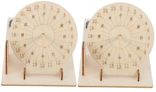 ABOOFAN 2 Juegos Reloj de Sol Educativo de Madera de Día y Noche DIY Juguete Científico para Clases y Experimentos Herramienta Didáctica para Padres y Profesores