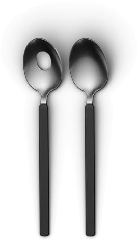 Berghoff Home Salatbesteck – 2tlg.– Servierlöffel & -Gabel - Salatbesteck aus Edelstahl – Schwarz Servierbesteck Set – Vorlegebesteck
