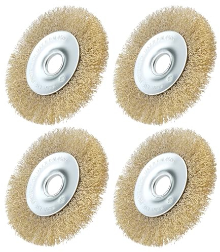 4Pcs 100mm Wire Wheel Brush Replacement for Ryobi Patio Cleaner RAC814 Wire Brush for RY18PCA-0 & OPC1800, Joint Cleaning Metal Brush