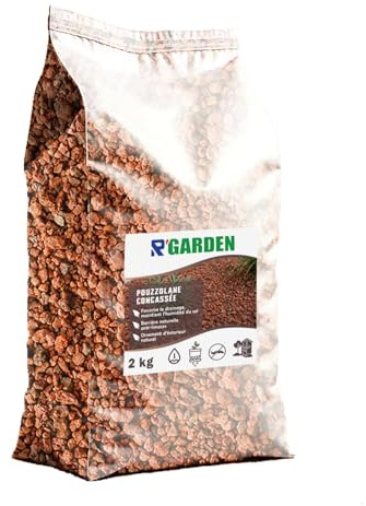 R’GARDEN - Pouzzolane concassée 6/12 mm | Roche volcanique Naturelle pour paillage & Drainage | pH Neutre, Forte porosité, Longue durée – UAB (Agriculture Biologique) (6, Kilogrammes)